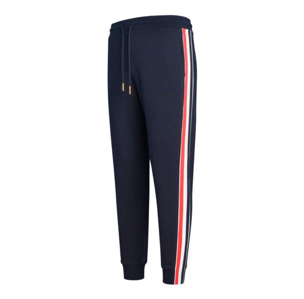 Thom Browne Style Men's Cotton Sweatpants - Signature Four-Bar Detail