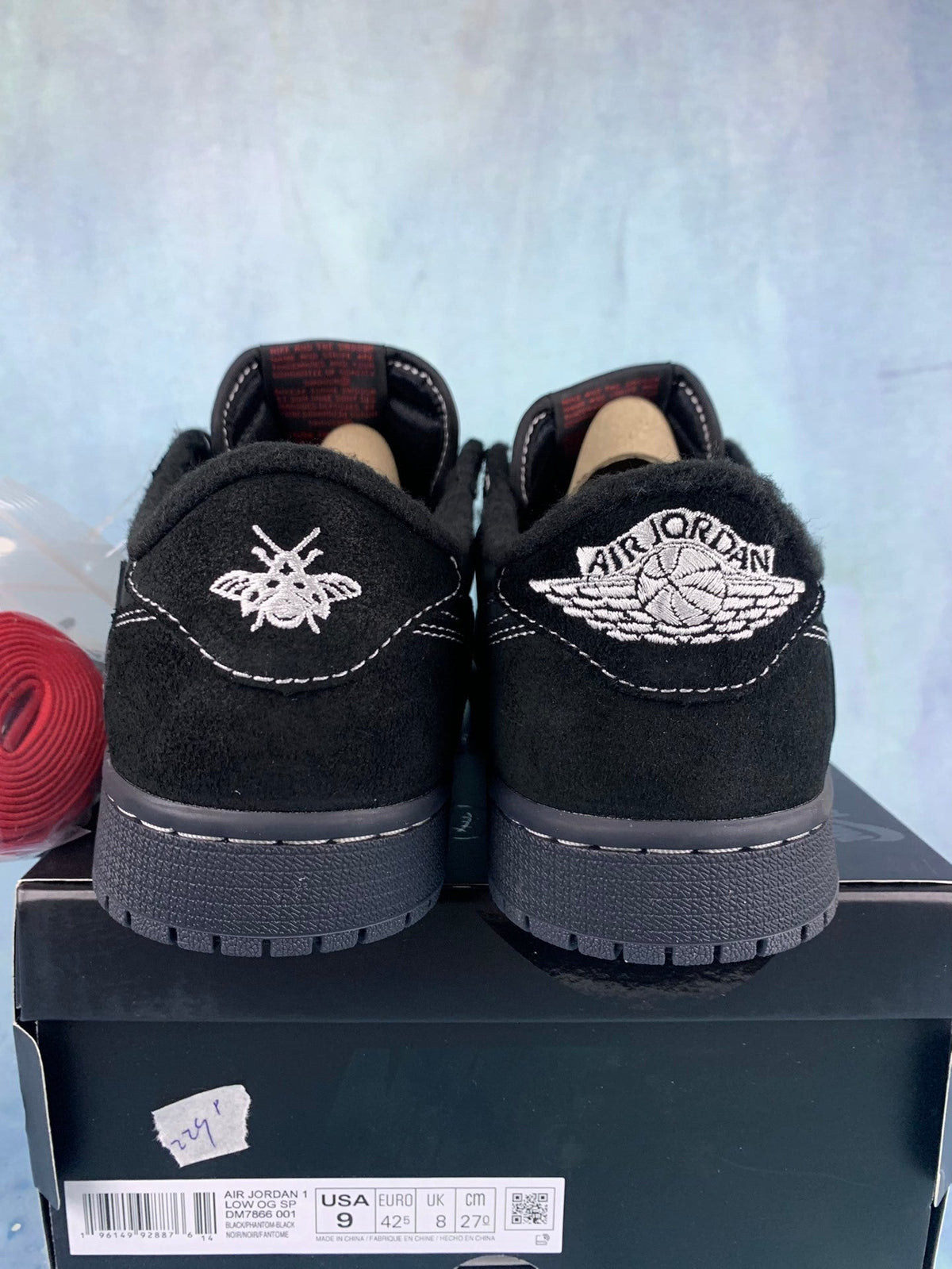 Air Jordan 1 Low Black Phantom TS Style 42 Unisex Sneakers