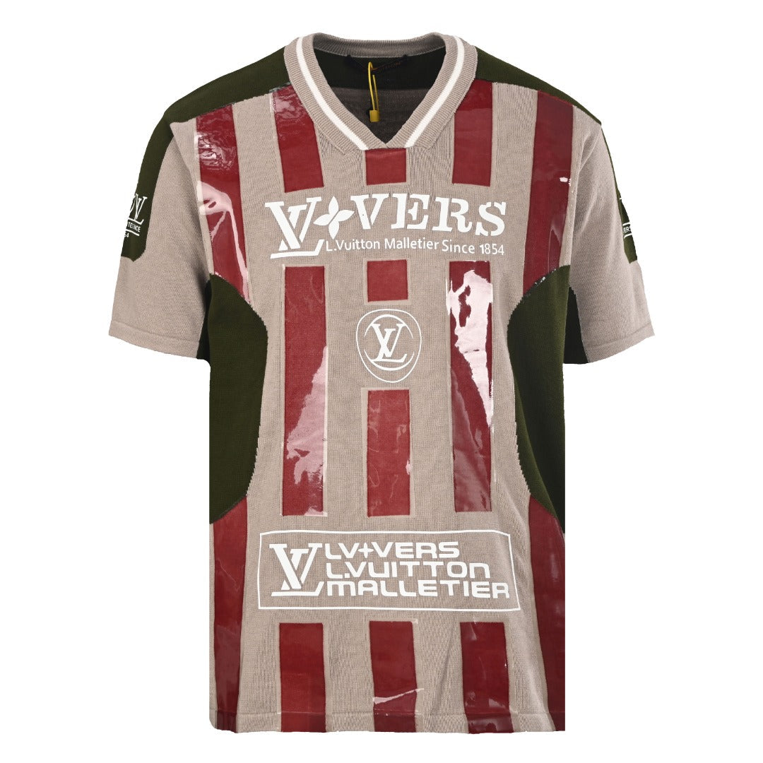 Sports jersey show style knit short-sleeved T-shirt