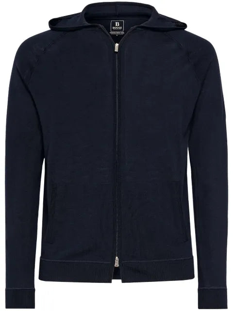 Boggi Milano merino-wool zip hoodie