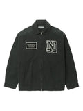 Neighborhood logo-patch zip-fastening jacket