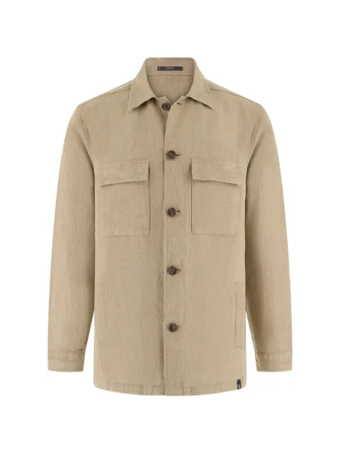 Boggi Milano Link shacket in pure washed linen