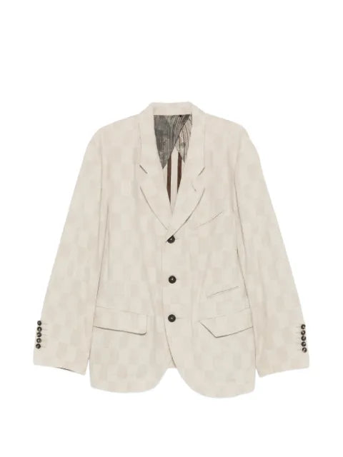 Ziggy Chen single-breasted blazer with checkerboard pattern