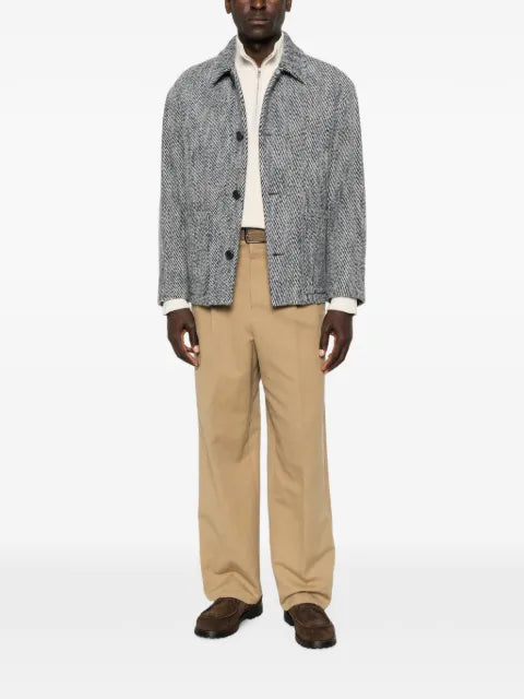 SANDRO button-up wing-collar jacket