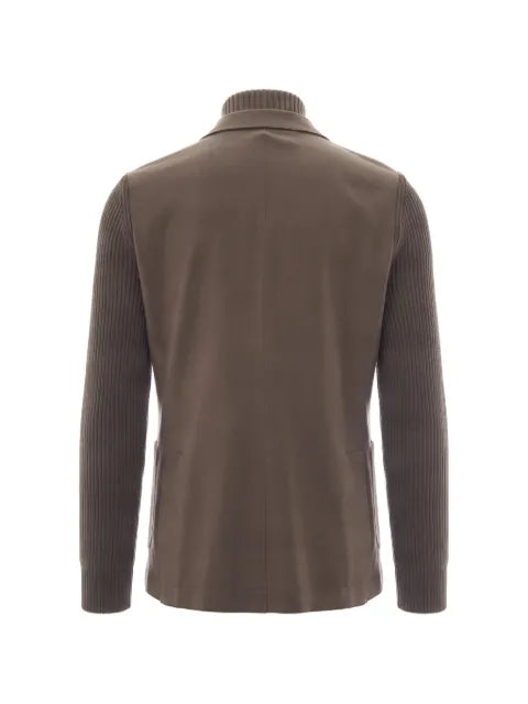 Eleventy panelled knit-sleeve jacket
