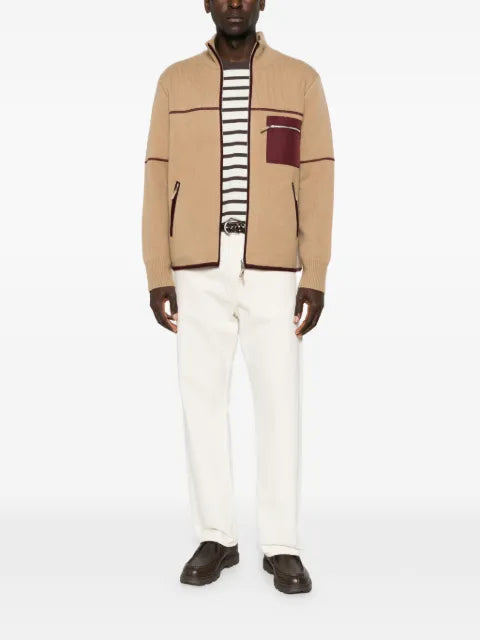 Guest In Residence Louis contrast-piping zip-up cardigan