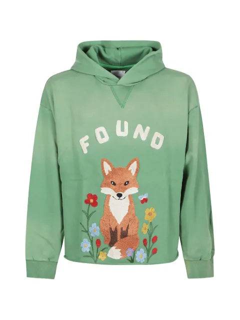 FOUND fox-patch logo-patch hoodie