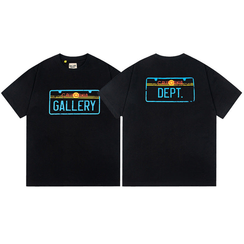 Gallery Dept T-Shirt Letter Pattern Washed Old Short Sleeve T-Shirt
