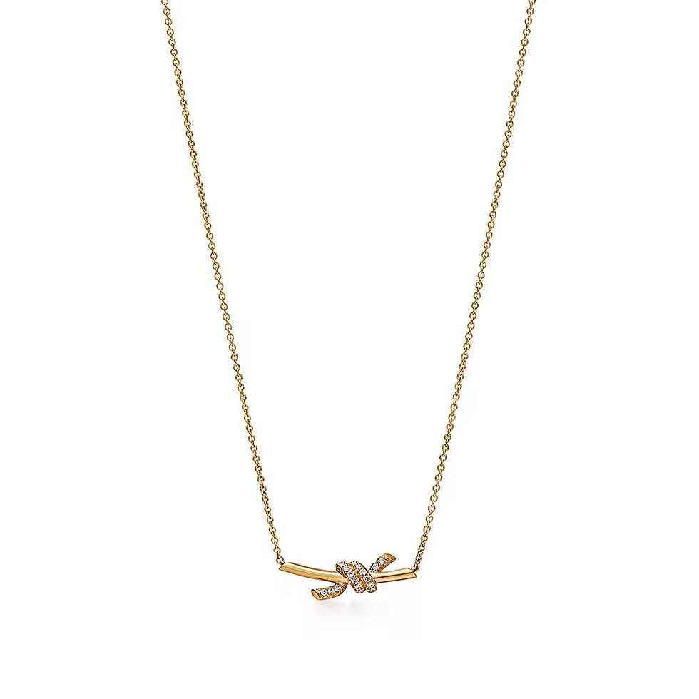 Tiffany Style Knot 18K Gold-Plated Necklace