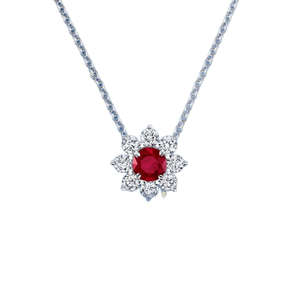 Harry Winston Style Sunflower Cubic Zirconia Necklace