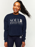 NAVY JULIA CROP LONG SLEEVE