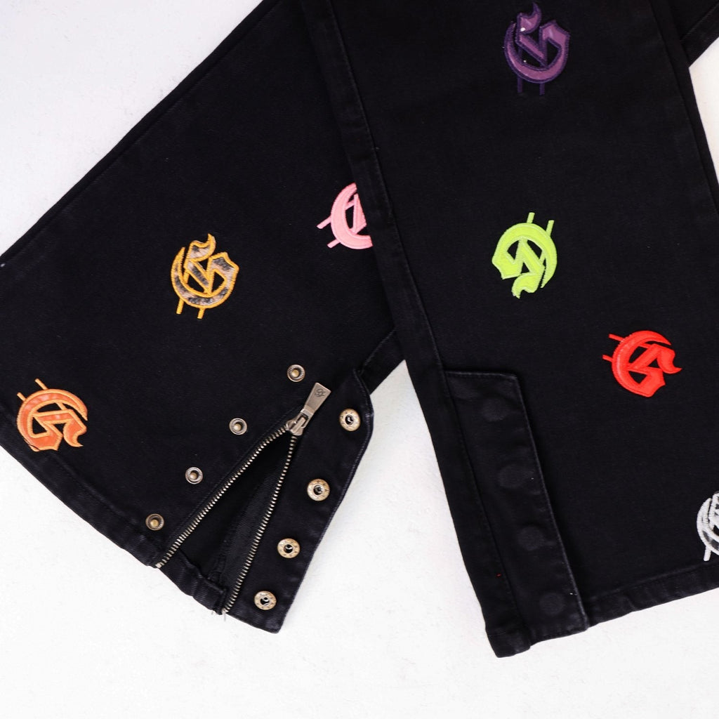 Godspeed Embroidered Flared Jeans