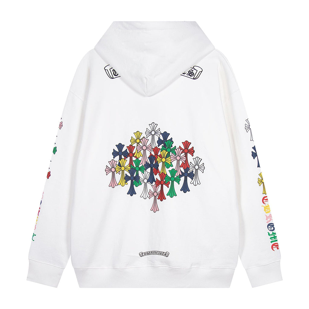 Chrome Hearts Multicolor Floral Cross Graphic Hoodie