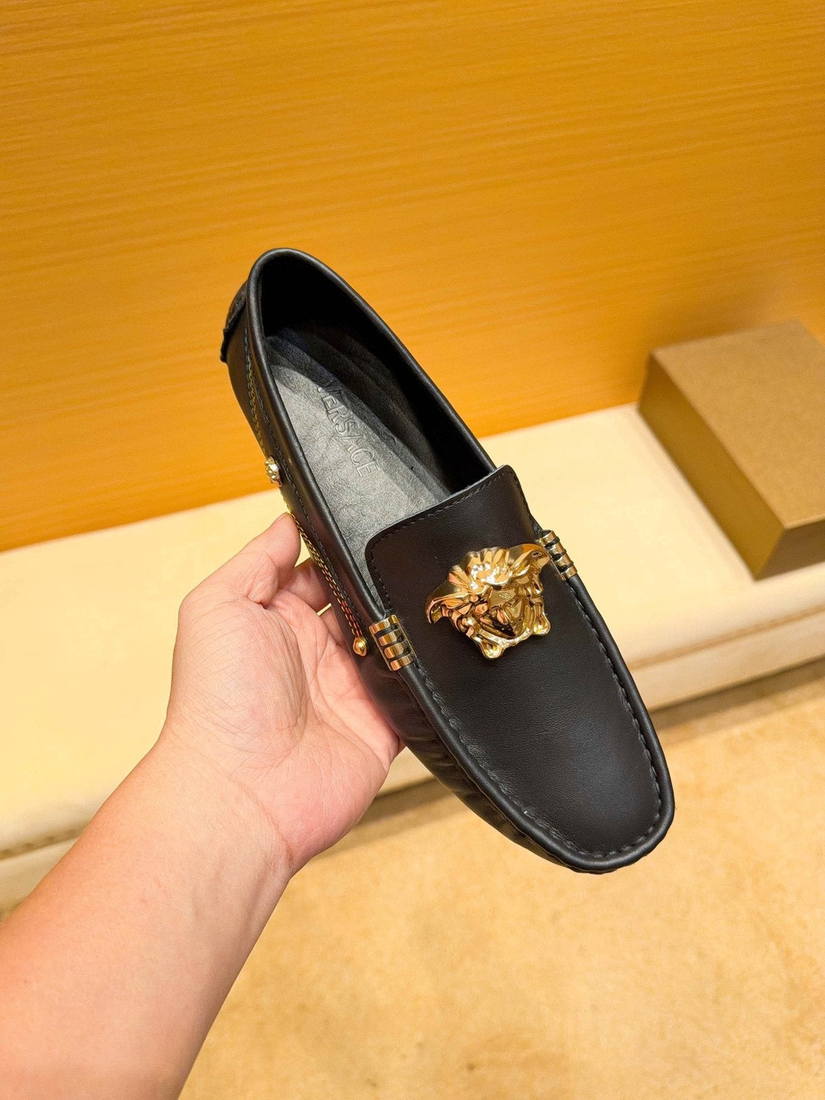 Versace Men's Black Medusa Loafers - Rubber Outsole