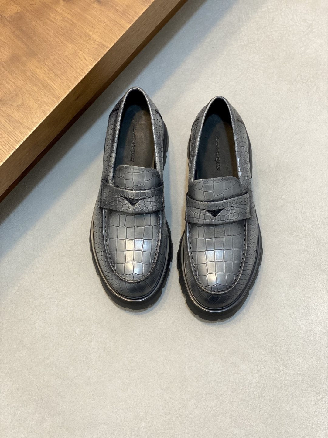 Alexander McQueen Men's Croc-Embossed Lug-Sole Loafers