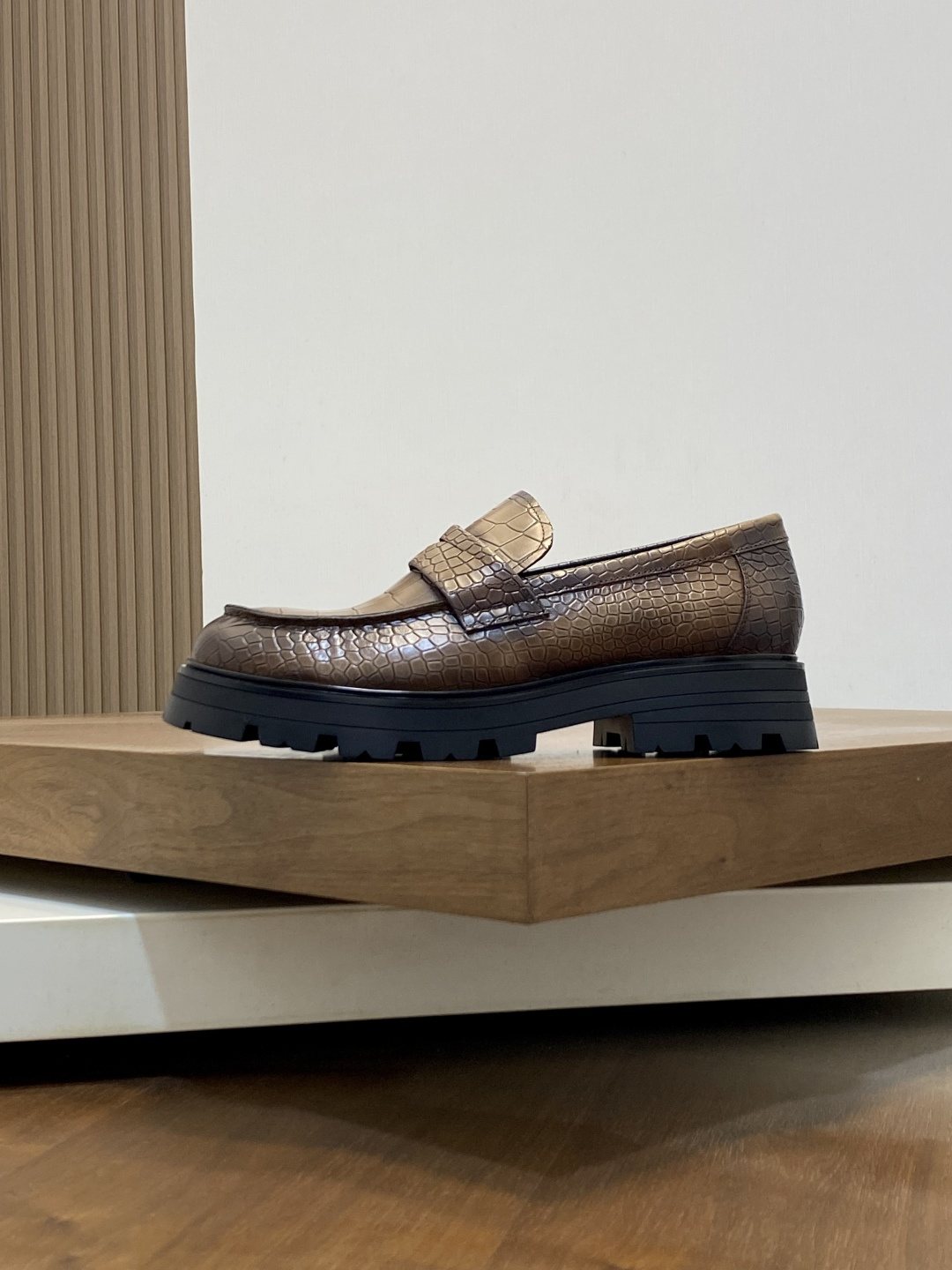 Alexander McQueen Men's Croc-Embossed Lug-Sole Loafers