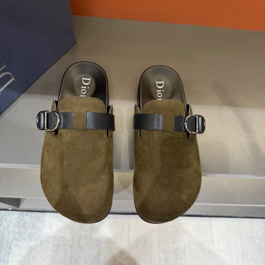 Dior Buckle-Strap Mule Sandals