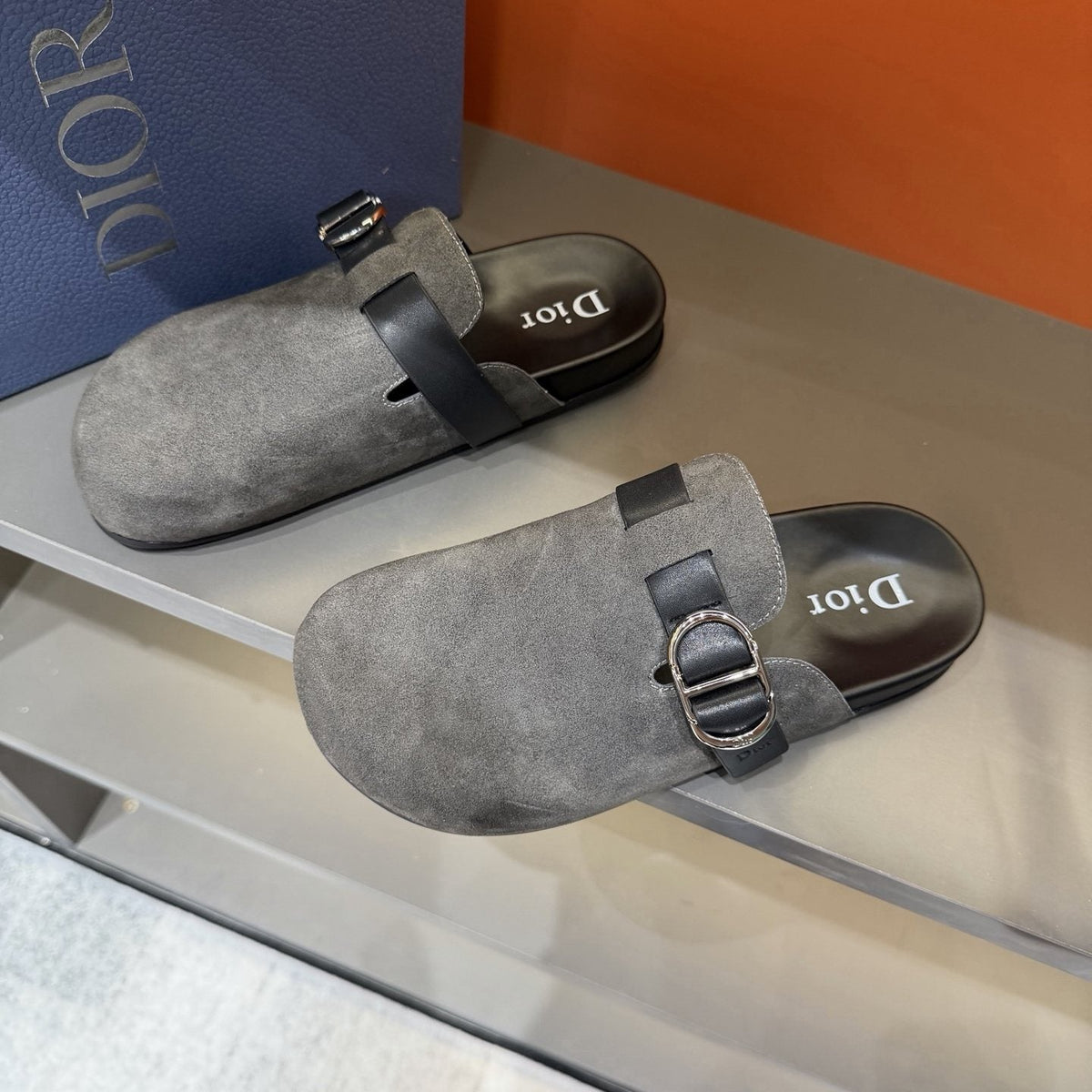 Dior Buckle-Strap Mule Sandals